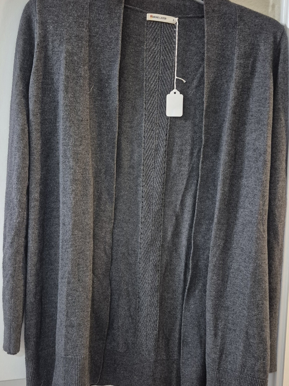 Marine Layer Gray Open‑Front Womens Cardigan Sweater Sz S